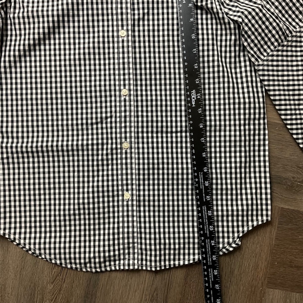 Lauren Ralph Lauren Gingham 3/4 Bell Sleeve Shirt Womens Medium Black White - Picture 10 of 10